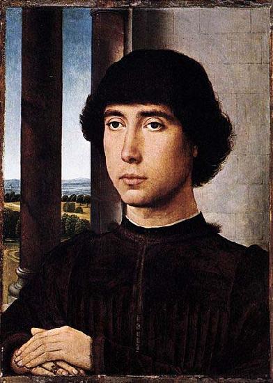 Hans Memling Portrait of a Man at a Loggia oil painting picture
